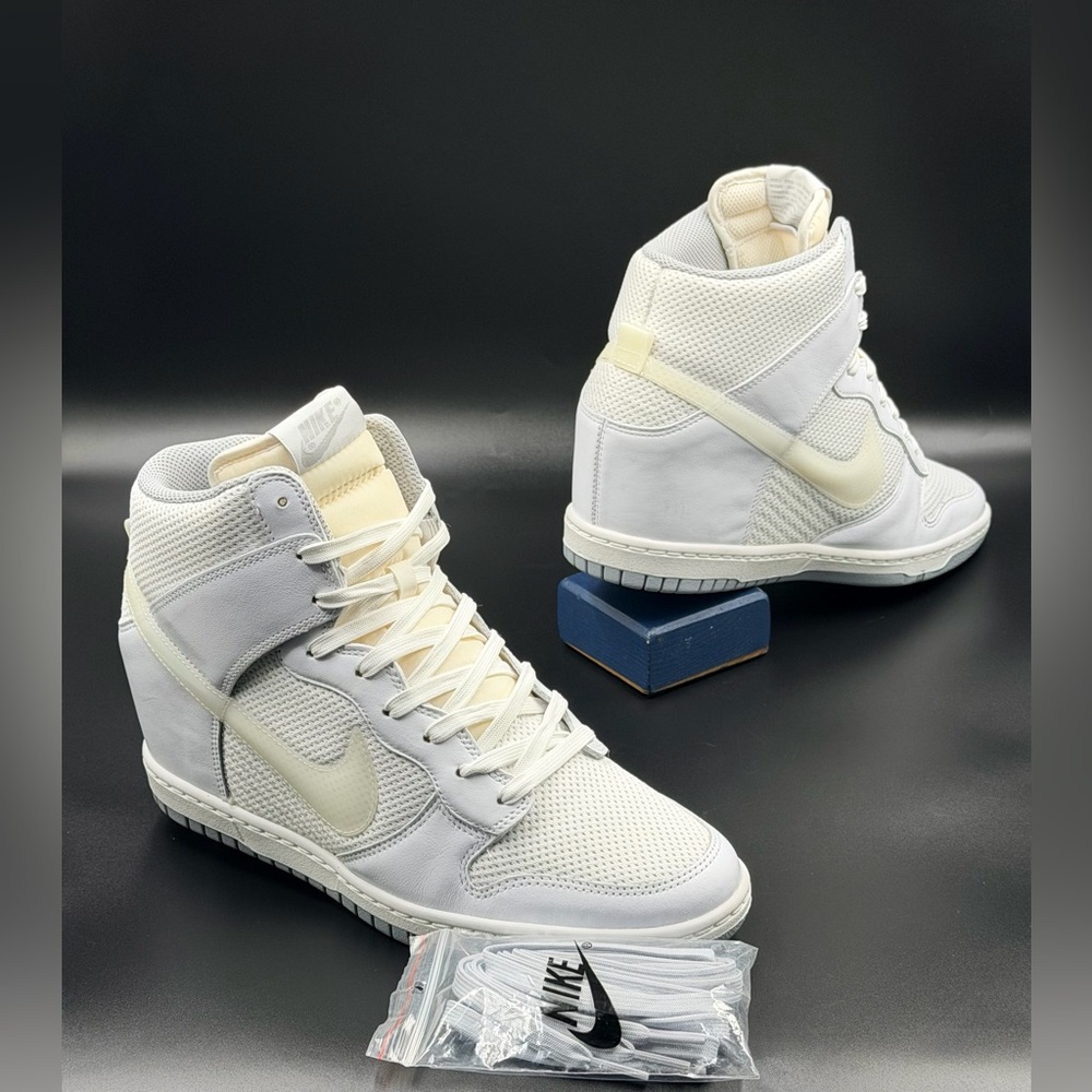 Nike Wmns Dunk Wedge Sky Hi Essential 'Sail' - Rare - Picture 1 of 15
